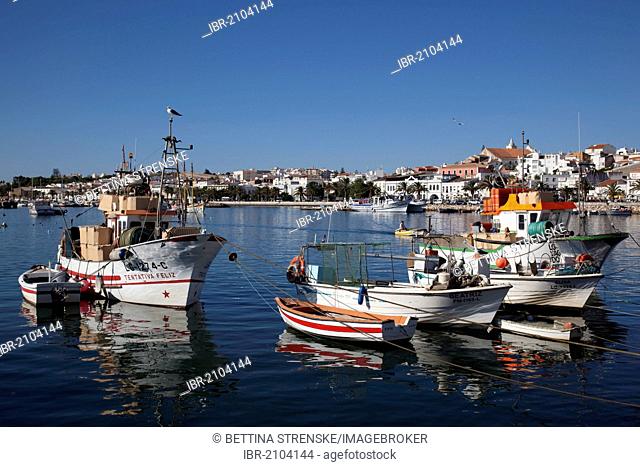 Fishing harbour, Lagos, Algarve, Portugal, Europe