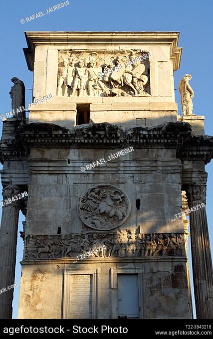 Rome (Italy). Side of the Arch of Constantine in the city of Rome