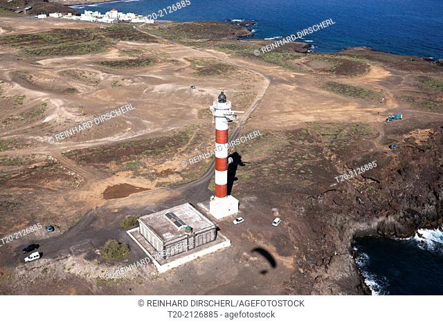 Aerial View of Lighthouse Faro de punta Abona, Tenerife, Spain