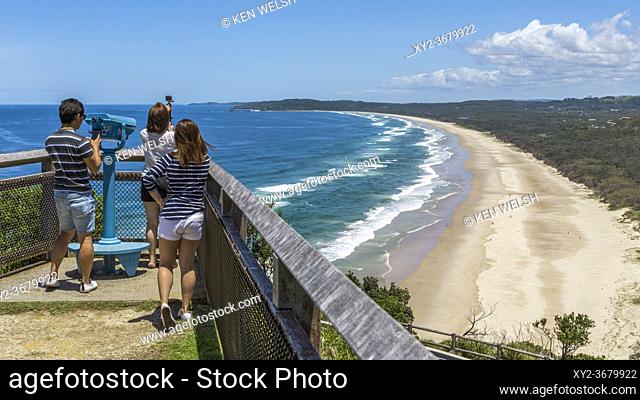 Byron Bay, New South Wales, Australia. Tallow Beach bordering Arakwal National Park. (The park is named after the Arakwal, an indigenous people from the area