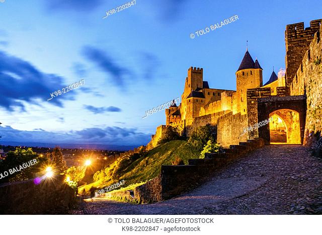 ciudadela amurallada de Carcasona, declarada en 1997 Patrimonio de la Humanidad por la Unesco, capital del departamento del Aude, region Languedoc-Rosellon
