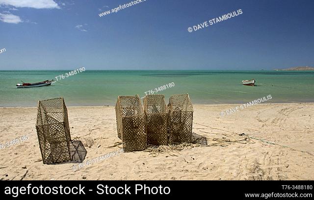 Fish traps along the Caribbean, Cabo de la Vela, Guajira, Colombia