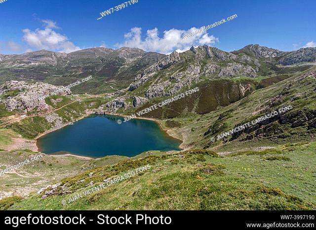 Cueva lake, Saliencia lakes group, Somiedo natural park, Asturias, Spain