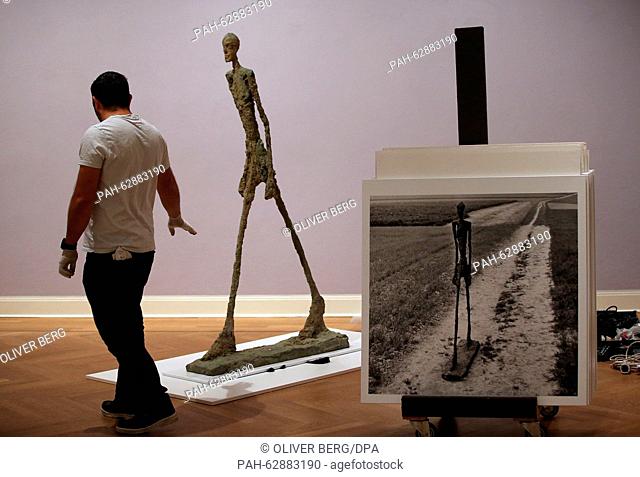 The sculpture 'Schreitender Mann' (lit. 'Striding Man') is on display in the Picasso museum in Muenster, Germany, 23 October 2015
