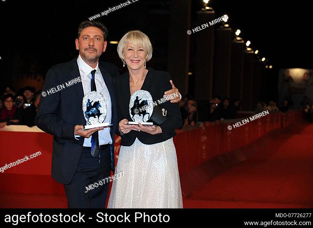 British actress Helen Mirren and Italian actor Sergio Castellito, awarded respectively as best actress for The Last Station and as best actor for Raise your...