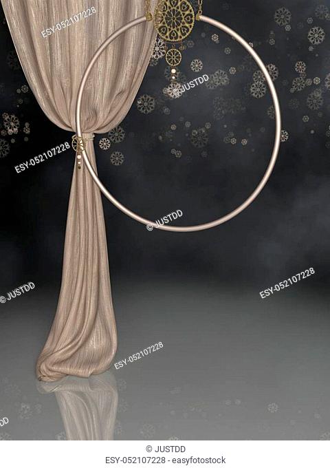 curtain and hoop in a dramatic scene