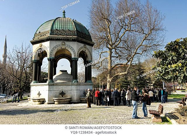 The neo-byzantine German Fountain, The Hippodrome of Constantinople, Istanbul, Turkey