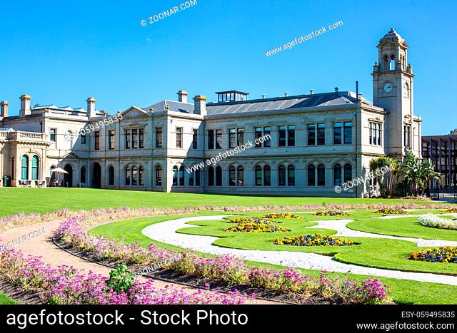 The grounds of Werribee Mansion on a clear spring day in Werribee, Victoria, Australia