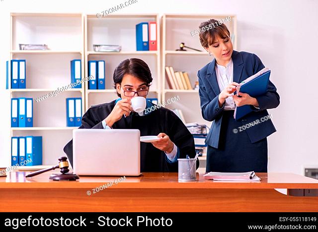 Two lawyers working in the office