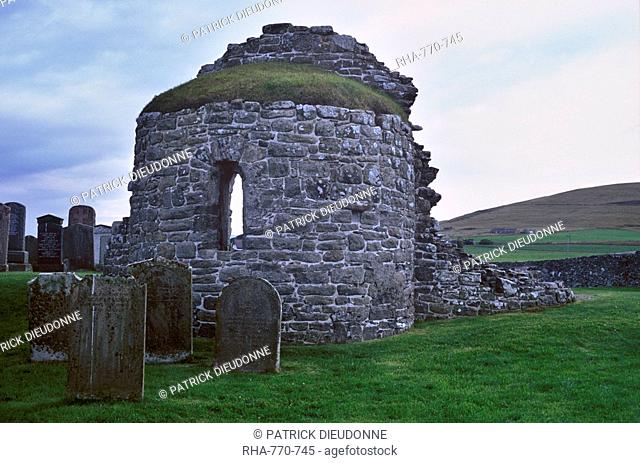 Orphir round church dating form the Norse period, Mainland, Orkney Islands, Scotland, United Kingdom, Europe