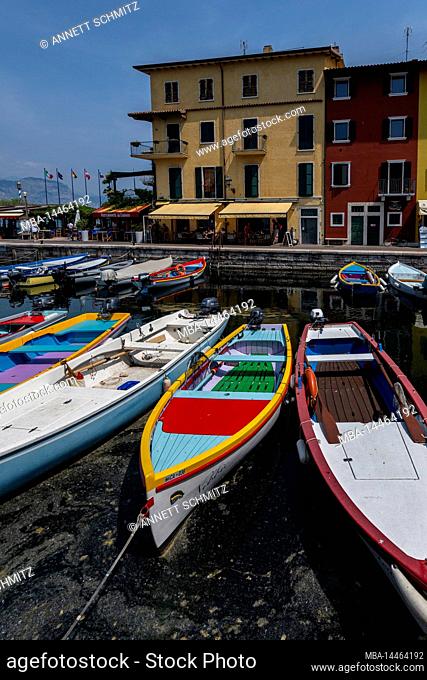 The port of Malcesine on Lake Garda in Italy