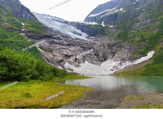 glacier Boyabreen and meltwater lake, Norway, Sogn og Fjordane