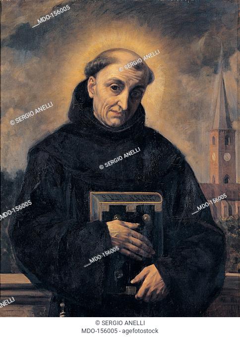 Blessed Angelo Carletti, by Cosola Demetrio, 1870 - 1895, 19th Century, oil on canvas. Private collection. All. Blessed Angelo Carletti church bell tower cleric...