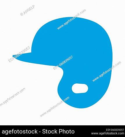 Baseball Helmet Icon. Flat Color Design. Vector Illustration