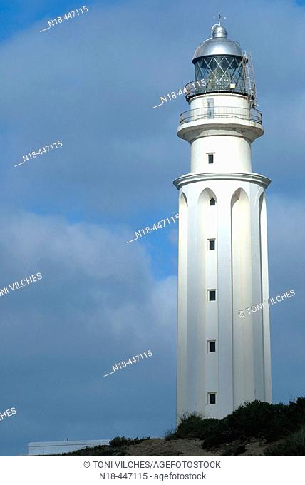 Trafalgar Cape lighthouse, Caños de Meca. Cádiz province, Andalusia. Spain
