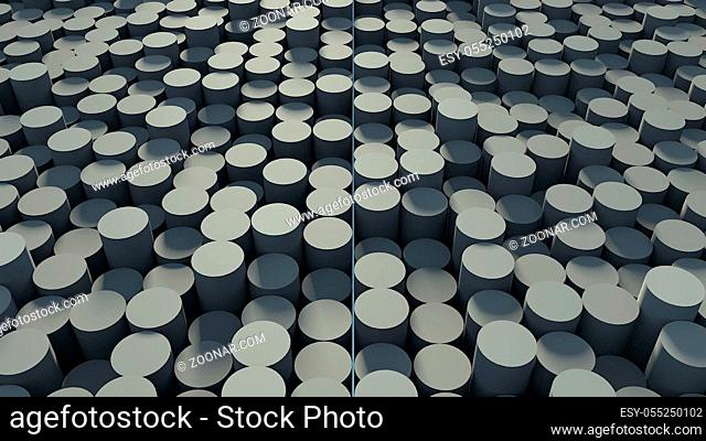 Abstract background with cylinders. Digital illustration. 3d rendering