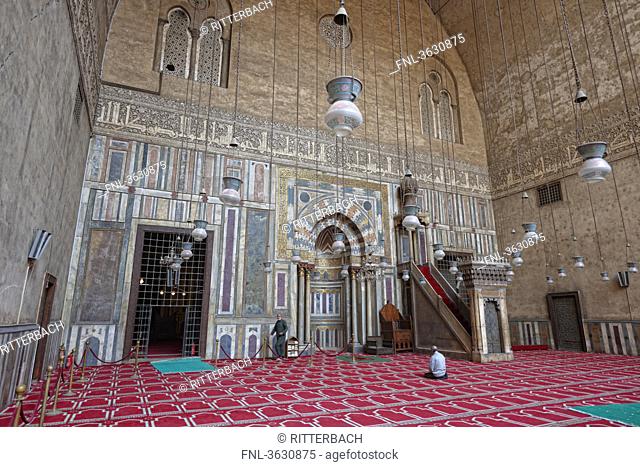 Worship area in the Sultan Hassan Mosque, Cairo, Egypt