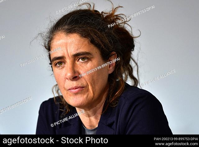 13 February 2020, Thuringia, Erfurt: Anna Spangenberg from the alliance #indivisible, recorded during a press conference for the nationwide demonstration under...