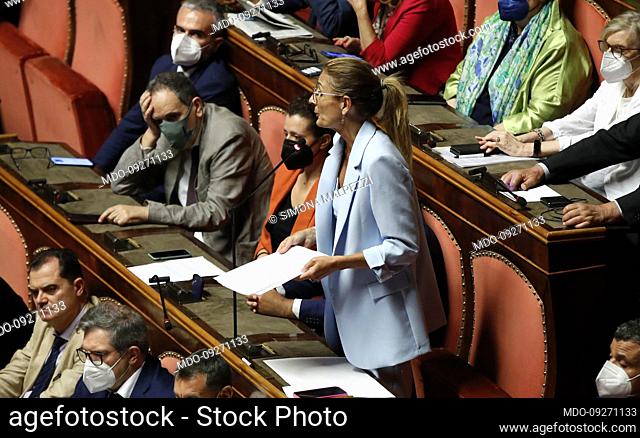 Senate Chamber: Explanations of vote and vote of confidence in the Government on the Aid Dl. In the photo Simona Malpezzi