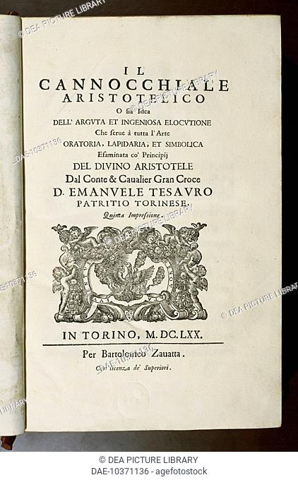 Il cannocchiale aristotelico (Aristotelian telescope), ossia Idea dell'arguta et ingeniosa elocutione che serve a tutta l'Arte oratoria, lapidaria