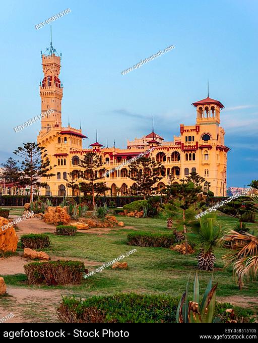 Day shot of the Royal palace at Montaza public park, Alexandria, Egypt