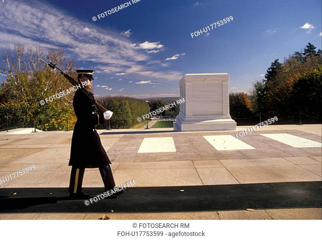 Arlington, Virginia, National Cemetery, Sentry guarding the Tomb of the Unknowns at Arlington National Cemetery