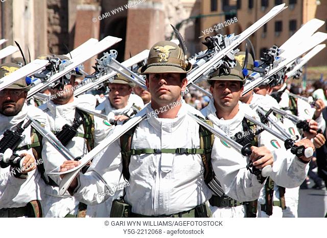 Rome, Italy 2nd June 2014 Military personnel marching at the 2nd June Republic Day parade in rome italy