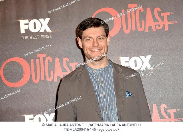 Patrick Fugit during the red carpet for the international preview of tv series Outcast produced by Fox Networks Group, Rome, ITALY-19-04-2016