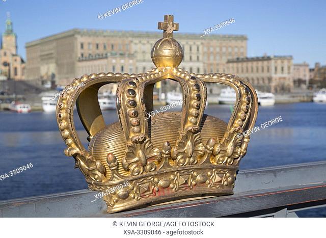 Royal Crown on Skeppsholm Bridge; Stockholm; Sweden
