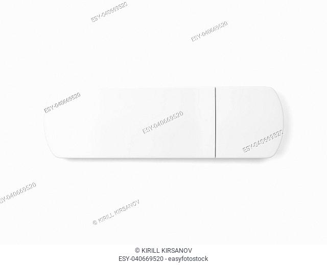 Blank usb flash drive. 3d illustration isolated on white background