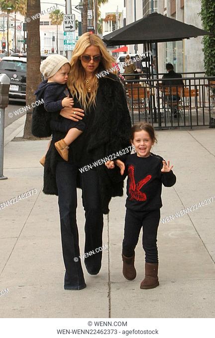 Rachel Zoe takes her sons Skyler and Kaius Berman out to lunch in Beverly Hills. Skyler is excited to have his photo taken