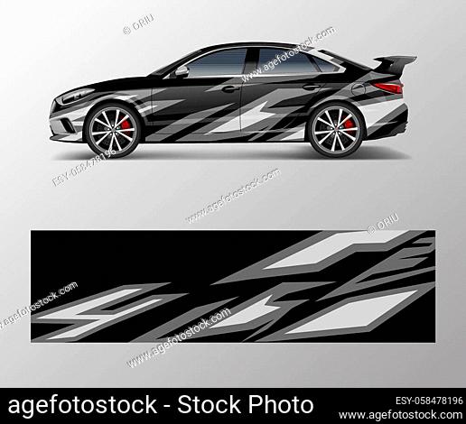 abstract stripe for racing car wrap, sticker, and decal design vector
