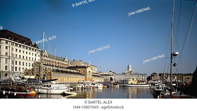 Boats, Cities, City, Finland, Europe, harbor, Helsinki, Panorama, Panorama slide, Port, Town, Tuomiokirkko cathedral