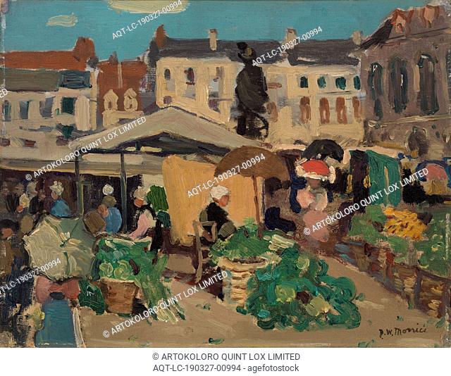 James Wilson Morrice: Market Scene, James Wilson Morrice, c. 1898–1899, Oil on canvas (later mounted to fiberboard), Overall: 9 3/16 x 12 in. (23