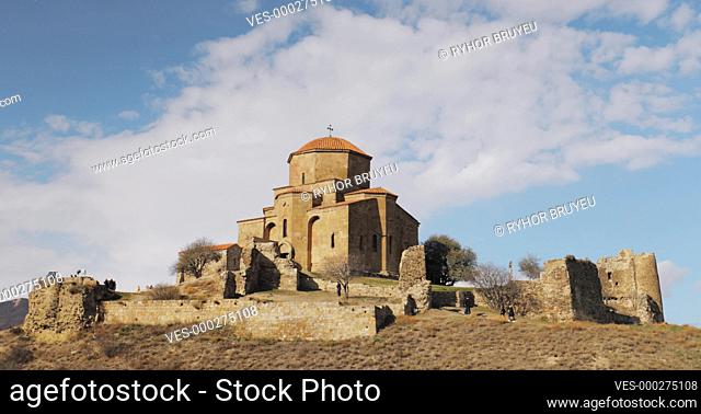 Mtskheta, Georgia. Jvari, Georgian Orthodox Monastery, World Heritage By UNESCO Ancient Temple