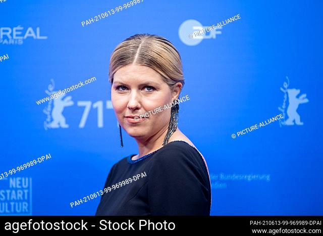 12 June 2021, Berlin: Natasa Kovalik, actress, comes to the film premiere of the movie ""Forest - I See You Everywhere"" (Rengeteg - mindenhol latlak) to the...