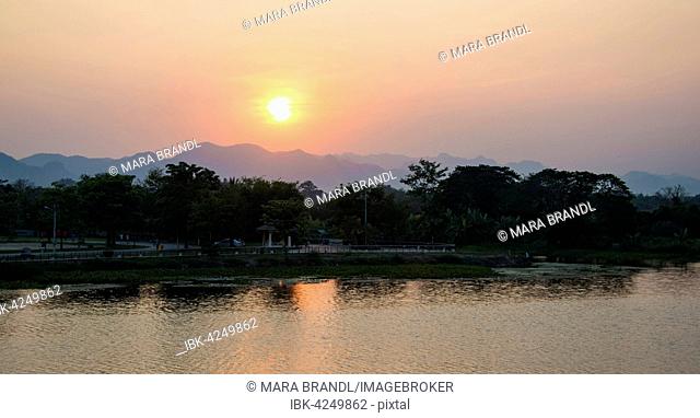 Sunset, River Kwai, Kanchanaburi Province, Central Thailand, Thailand