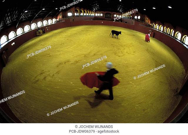 A torero during a tentadero in the arena of Bohorquez