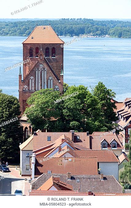 Germany, Mecklenburg-Western Pomerania, 'Waren an der Müritz', St. George's Church, view from the St. Mary's Church