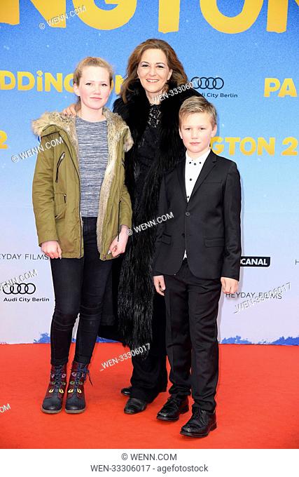 German premiere of the movie 'Paddington 2' at Zoo Palast movie theater. Featuring: Martina Gedeck, niece Paula, nephew Anton Where: Berlin