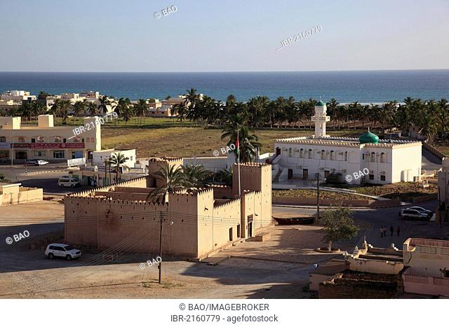 View over the town of Taqah, southern Oman, Arabian Peninsula, Middle East, Asia