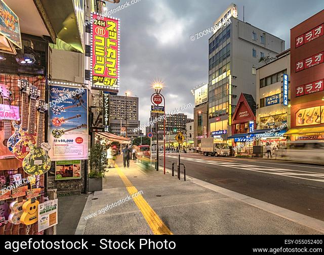 Ochanomizu district in Tokyo close to Meiji University whose main street known as Guitar Street, which is lined on both sides with used guitar shops