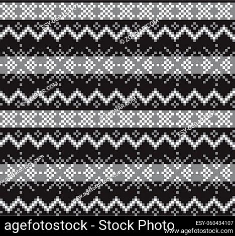 White Christmas fair isle pattern background for fashion textiles, knitwear and graphics