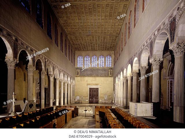 Italy - Lazio region - Rome - Basilica of Saint Sabina at the Aventine. Interior, nave