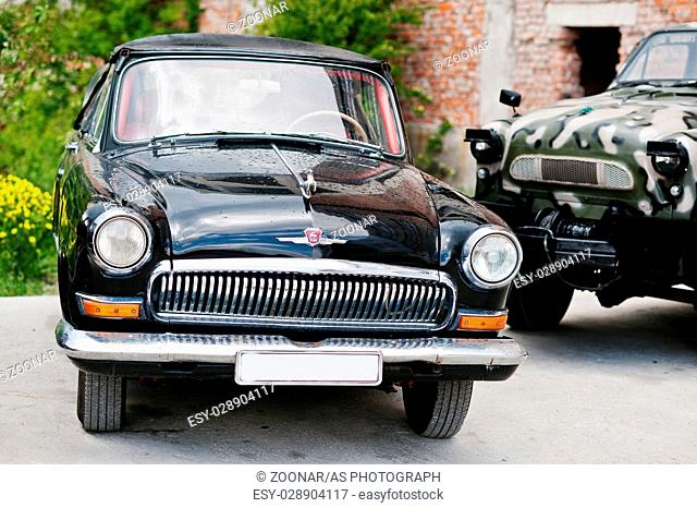Podol, Ukraine - May 19, 2016: Classic soviet retro car GAZ-21 Volga cabrio