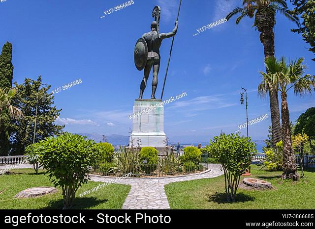 Victorious Achilles statue in gardens of Achilleion palace built in Gastouri on the Island of Corfu for the Empress Elisabeth of Austria, Greece