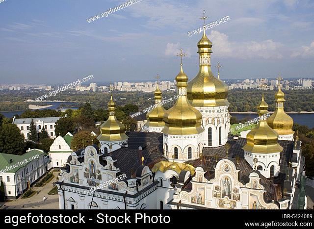 Uspensky Cathedral, Cathedral of the Assumption, View from the Bell Tower, Upper Lavra, Kiev Cave Monastery, Dnieper, Dnieper, Kiev, Ukraine, Europe