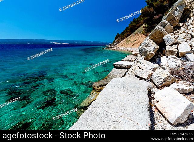 Wonderful Adriatic Sea with Deep Blue Water near Split, Croatia