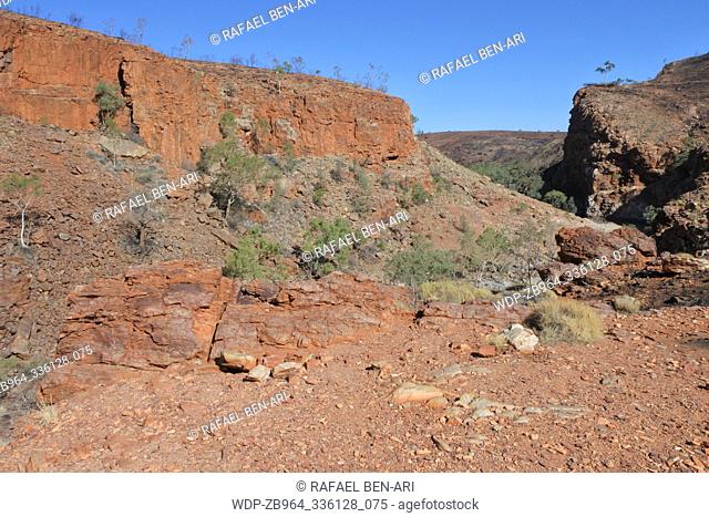 Landscape view of Ormiston Gorge in West MacDonnell National Park in the Northern Territory of Australia