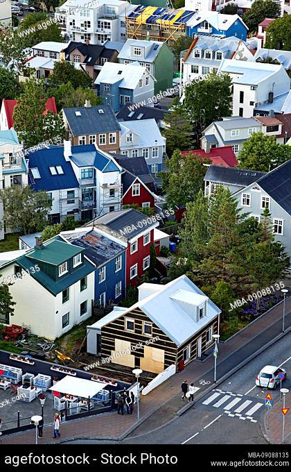 Houses sea, City, Iceland, Reykjavik, Capital